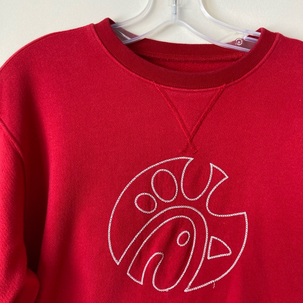Red Sweatshirt with Embroidered Logo